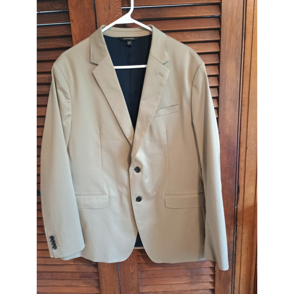Tan Banana Republic Men's Sport Coat 44R Slim Fit Rapid Movement Blazer